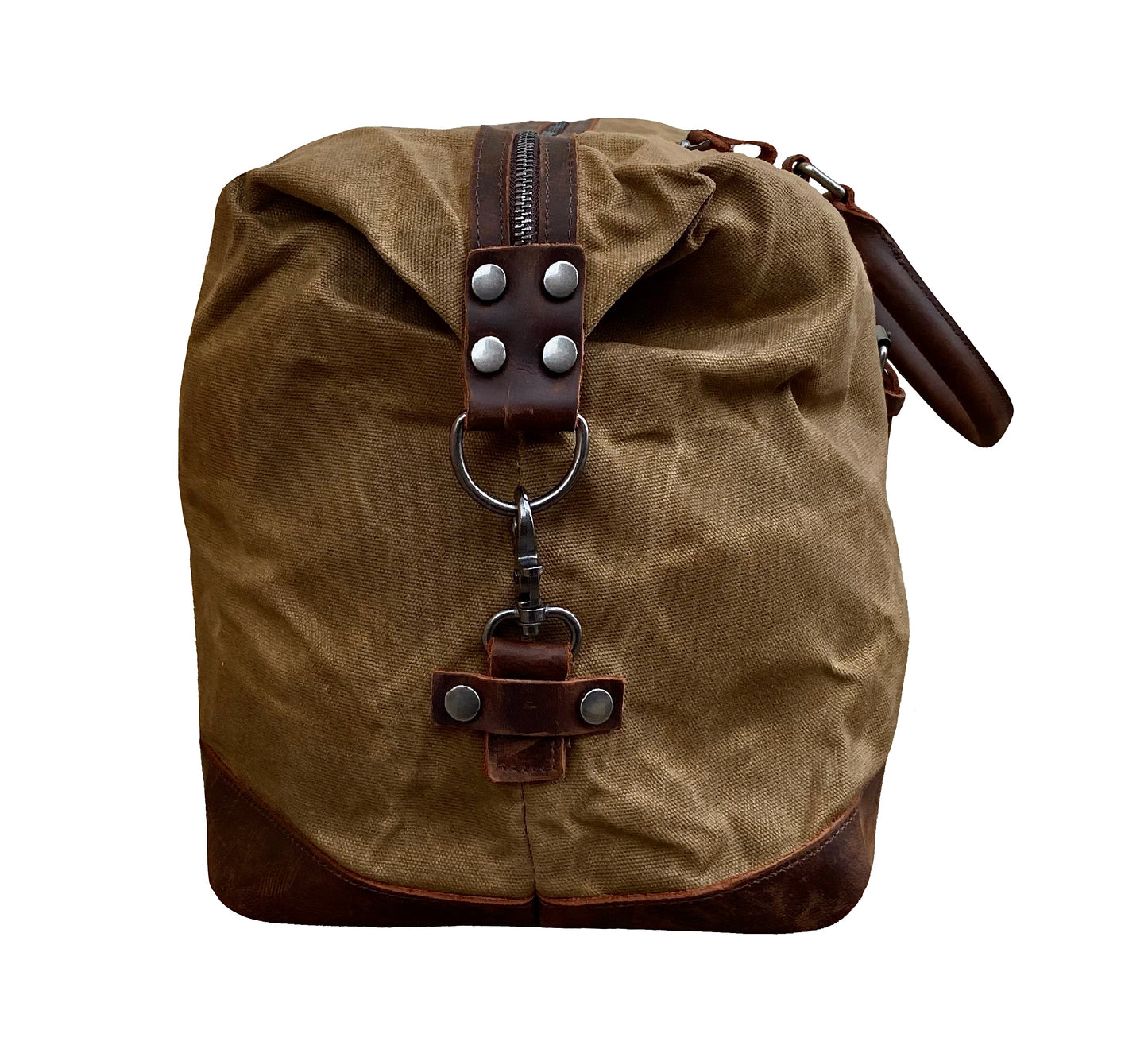 Leather and Wax Canvas Travel Duffle