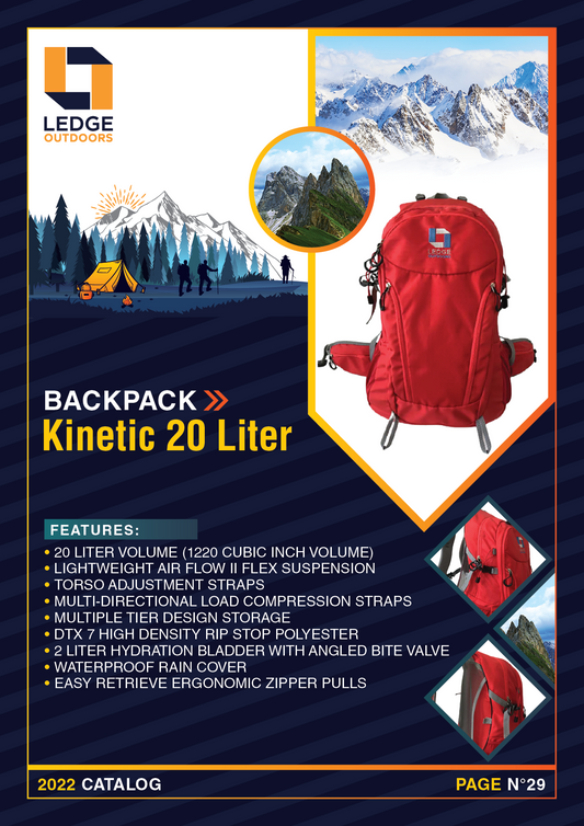 Kinetic 20 Liter Hiking Backpack (Red)