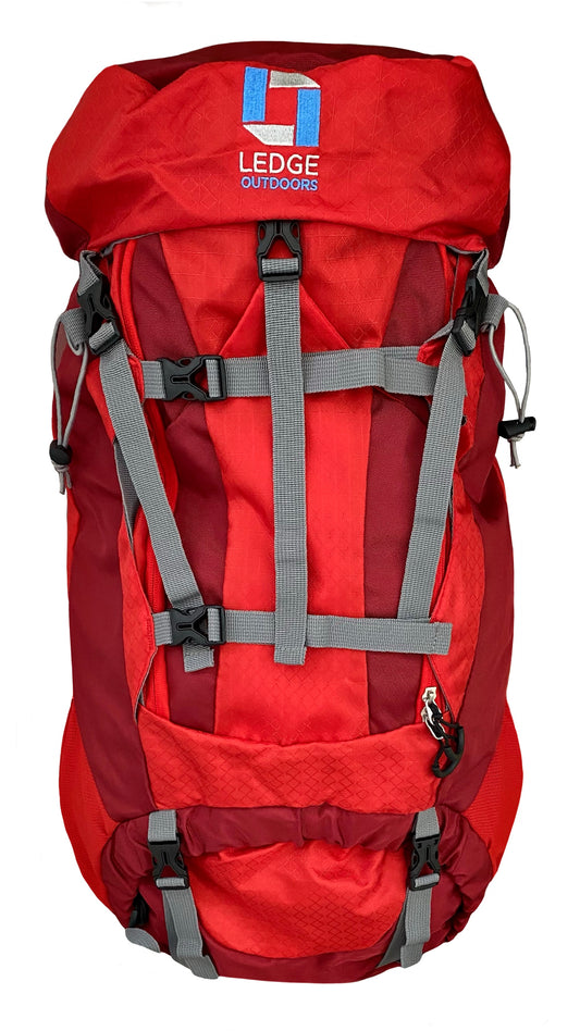 Kinetic 60 Liter Hiking Backpack (Red)